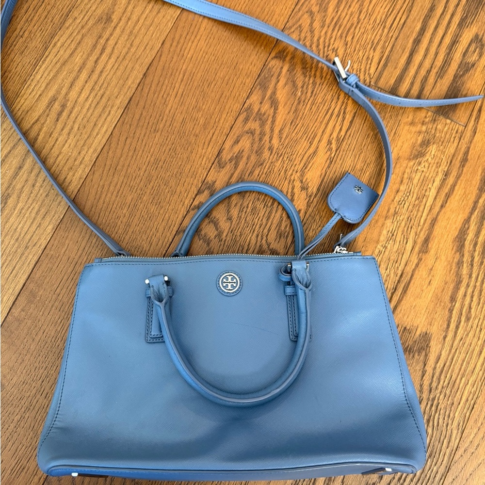 Tory Burch Slate Blue Satchel